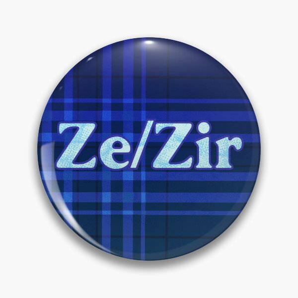 Item preview, Ze/Zir plaid pronouns designed and sold by Queer Media Archive.
