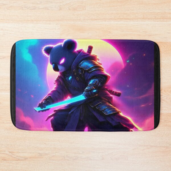 Item preview, Neon Cyber Ninja Koala in Samurai Armor with a Glowing Katana designed and sold by SweetRossel.