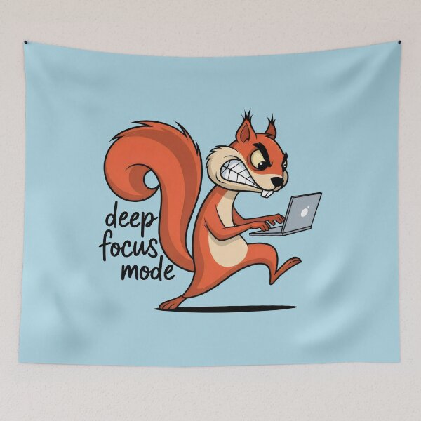 Item preview, Squirrel in Deep Focus Mode Working designed and sold by Animepic222.