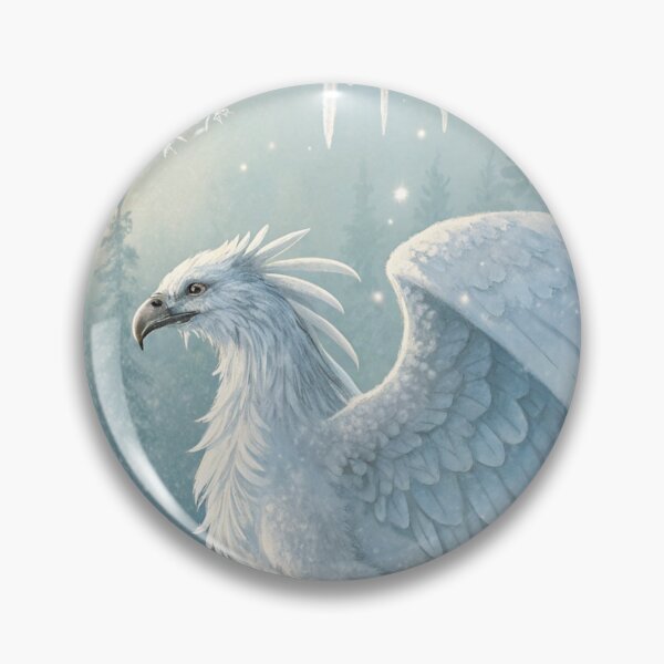 Item preview, White Griffin of Winterlands | Mythical Snow Creature Digital Artwork designed and sold by AIfolklore.