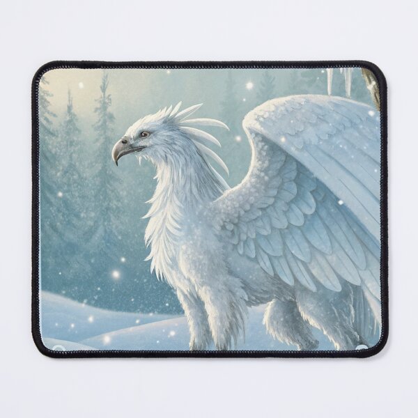 Item preview, White Griffin of Winterlands | Mythical Snow Creature Digital Artwork designed and sold by AIfolklore.