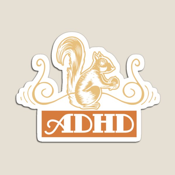 Item preview, Cute ADHD Squirrel Sticker – Neurodivergent Humor – Distracted Squirrel Design designed and sold by Suzy Perez Art.