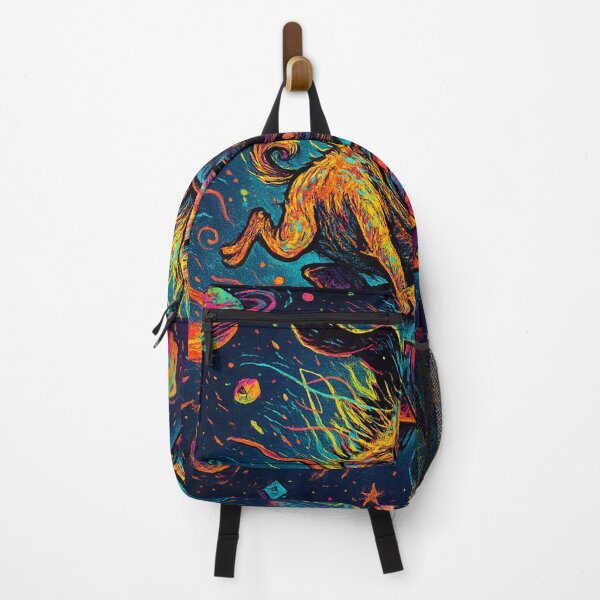 Item preview, Psychedelic Pug Riding a Rocket in Cosmic Space — Neon Cartoon Artwork designed and sold by Darlin8888.