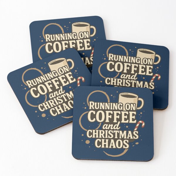 Item preview, Running On Coffee And Christmas Chaos - Funny Holiday Gift designed and sold by PunchDrop.