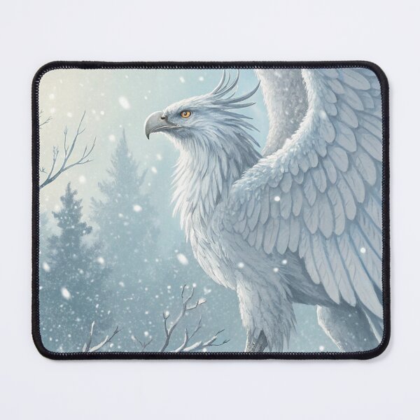 Item preview, Elder White Griffin of Winterlands | Mythical Snow Creature Digital Artwork designed and sold by AIfolklore.