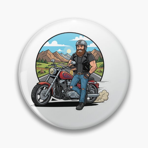Item preview, Cool Biker with Motorcycle - Road Trip Adventure Art designed and sold by Raju2018.