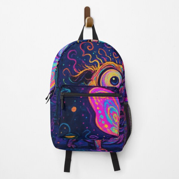 Item preview, Psychedelic Pug & Neon Butterfly – Vibrant Trippy Dog Art designed and sold by Darlin8888.
