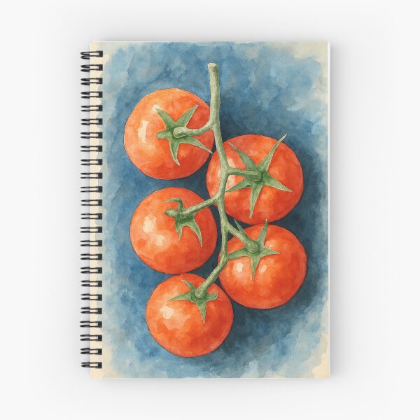 Item preview, Watercolor Cherry Tomatoes on Blue – Artistic Food Illustration designed and sold by Pacika.