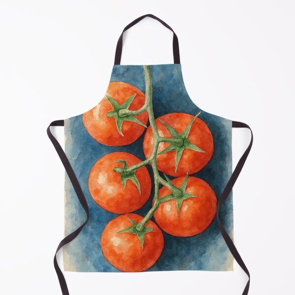 Item preview, Watercolor Cherry Tomatoes on Blue – Artistic Food Illustration designed and sold by Pacika.