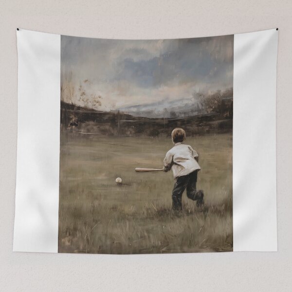 Item preview, Child Playing Baseball in Field designed and sold by lautir.