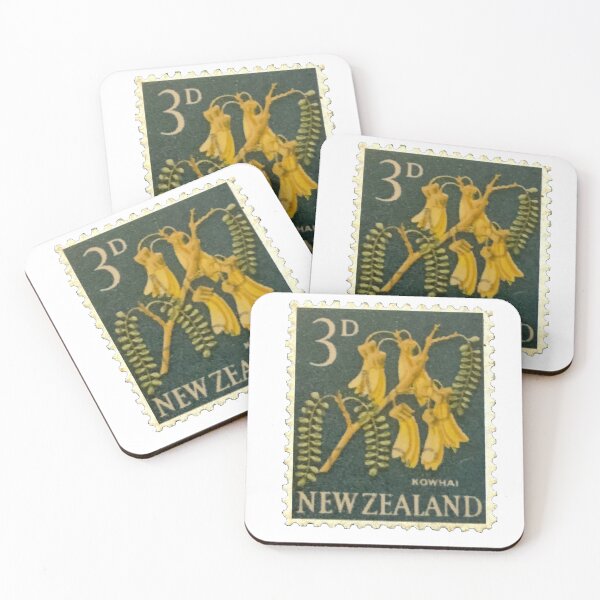 Artikelvorschau, Vintage-Briefmarke aus Neuseeland mit Blumenmotiv entworfen und verkauft von red-amber65.