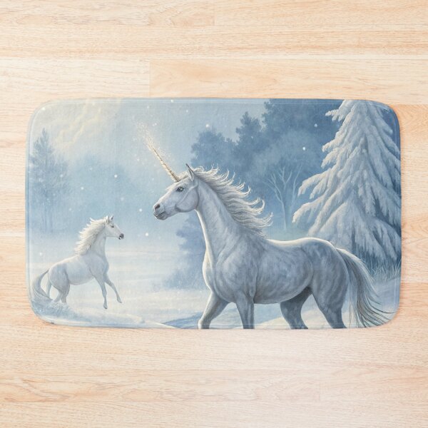 Item preview, Unicorn in Frost Landscape | Majestic Winter Fantasy Digital Artwork designed and sold by AIfolklore.