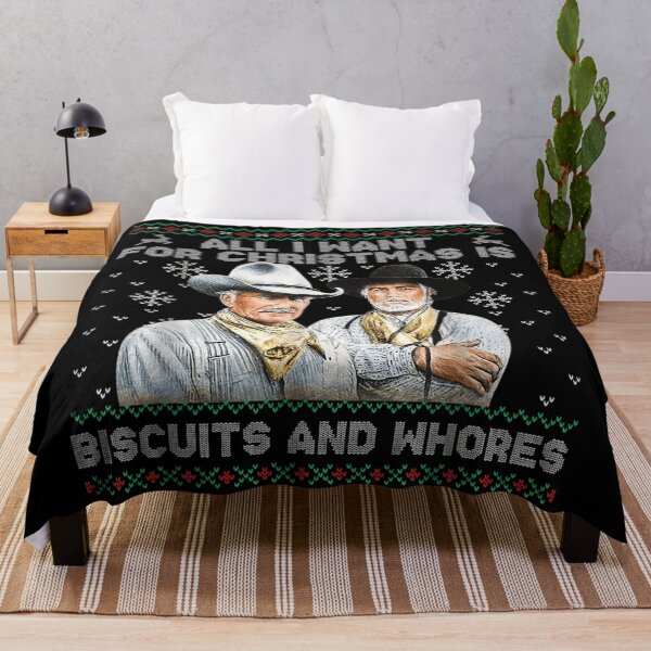 Item preview, Ugly Sweater All I Want Is Biscuits And Hoes Cowboy Christmas Joke designed and sold by PonyRoniku.