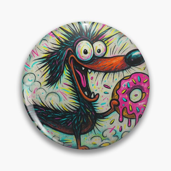 Item preview, Psychedelic Dachshund in a Donut Chaos – Crazy Colorful Cartoon Art designed and sold by Darlin8888.