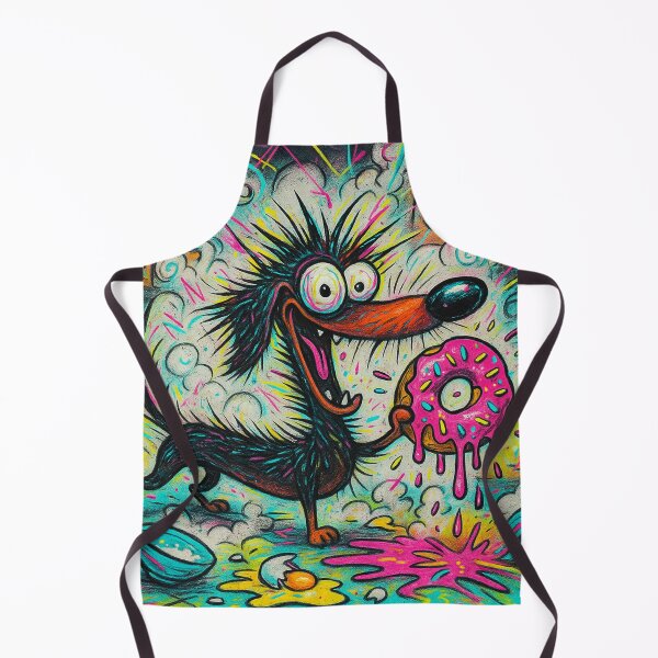 Item preview, Psychedelic Dachshund in a Donut Chaos – Crazy Colorful Cartoon Art designed and sold by Darlin8888.