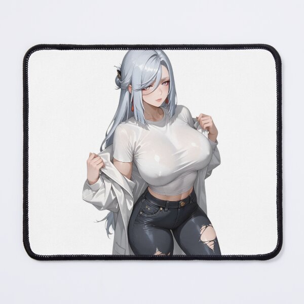 Item preview, Elegant Silver-Haired Anime Girl – Stylish Modern Streetwear Art designed and sold by Dyan4.