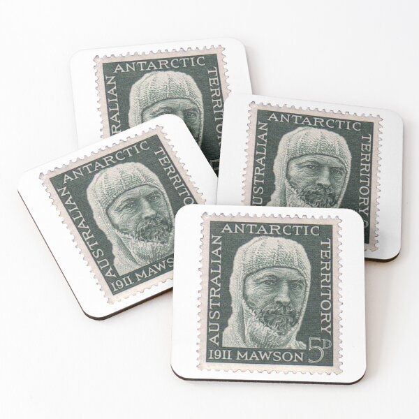 Item preview, Australia Antarctic Expedition 1911 Douglas Mawson Vintage Postage Stamp designed and sold by red-amber65.