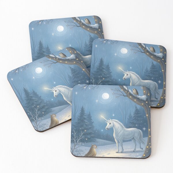 Item preview, Unicorn in Frost Landscape | Majestic Winter Fantasy Digital Artwork designed and sold by AIfolklore.