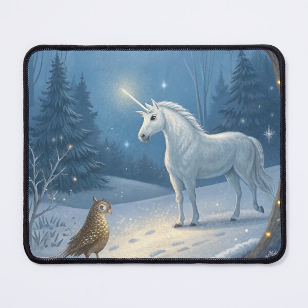 Item preview, Unicorn in Frost Landscape | Majestic Winter Fantasy Digital Artwork designed and sold by AIfolklore.
