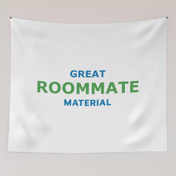 Item preview, Great Roommate Material – Fun Green & Blue Typography designed and sold by RedCircleArt.