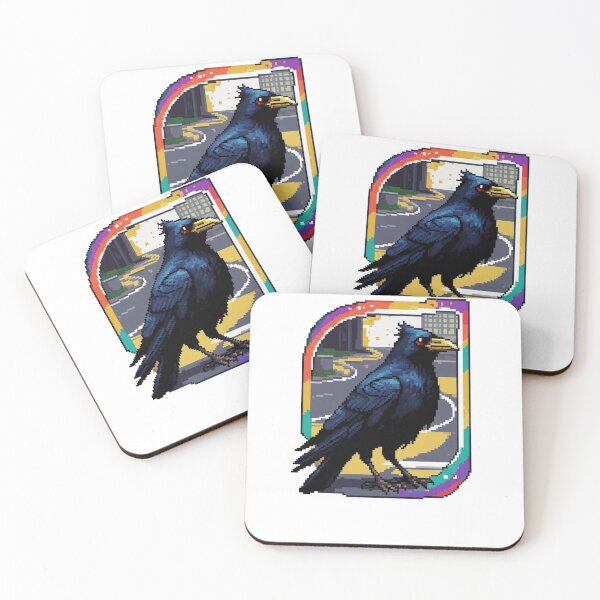 Item preview, Pixel raven in a rainbow frame designed and sold by str33ty.ltd.