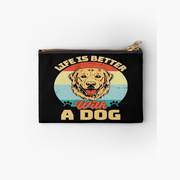 Item preview, Life Is Better With a Dog – Retro Golden Retriever Design with Paw Prints and Vintage Colors designed and sold by Bright Nest Studio.
