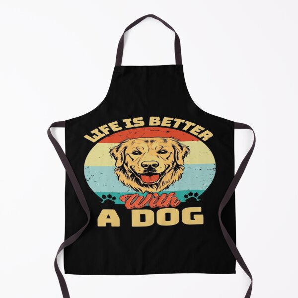 Item preview, Life Is Better With a Dog – Retro Golden Retriever Design with Paw Prints and Vintage Colors designed and sold by Bright Nest Studio.