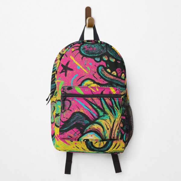 Item preview, Chaotic Pug on a Tiny Bike — Neon Psychedelic Cartoon designed and sold by Darlin8888.