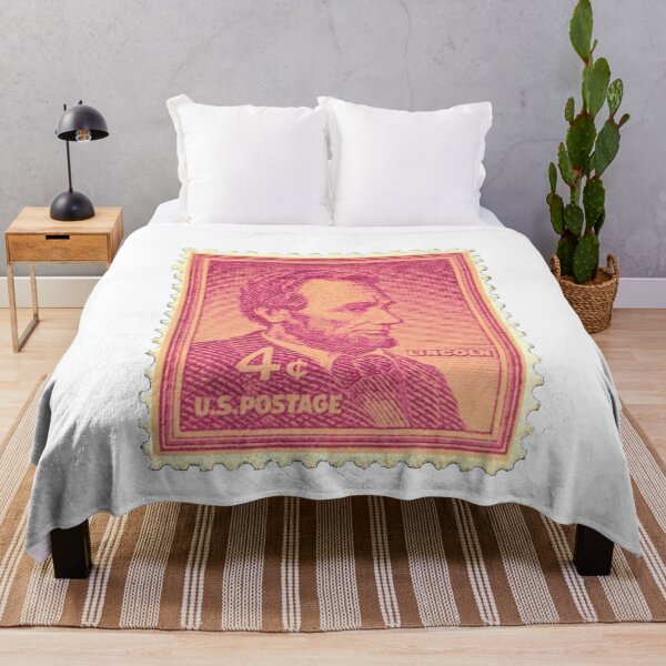 Item preview, Vintage Pink Abraham Lincoln USA Postage Stamp designed and sold by red-amber65.
