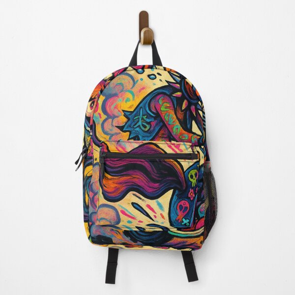 Item preview, Wild Psychedelic Biker Dachshund – Crazy Neon Dog on Motorcycle designed and sold by Darlin8888.
