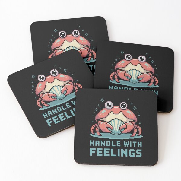 Item preview, Handle With Feelings | Cute Crab Water Creature RPG Gamer Gift Design | Retro Emotional Buff  designed and sold by pixelpopplanet.