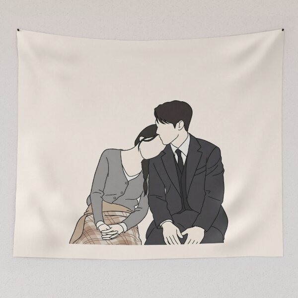 Item preview, Dynamite Kiss Minimalist Romantic Couple Art designed and sold by bliss7shop.