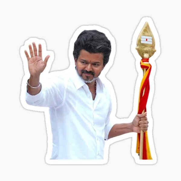 TVK Vijay Flag Art | Thalapathy Vijay Leadership Design Sticker