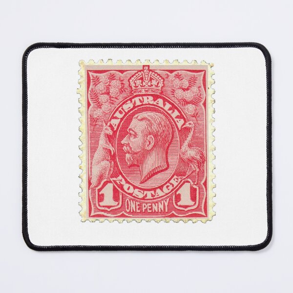 Item preview, Vintage Australia Red One Penny Postage Stamp designed and sold by red-amber65.