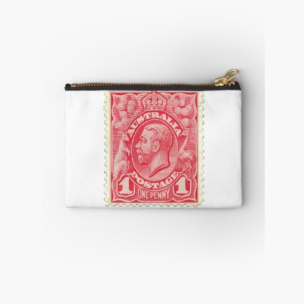 Item preview, Vintage Australia Red One Penny Postage Stamp designed and sold by red-amber65.