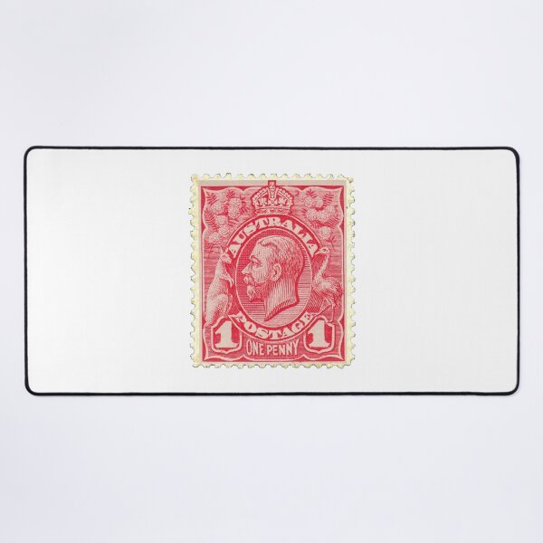 Item preview, Vintage Australia Red One Penny Postage Stamp designed and sold by red-amber65.