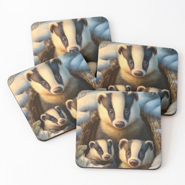 Item preview, Badger Family in Winter Burrow designed and sold by PetsArt.