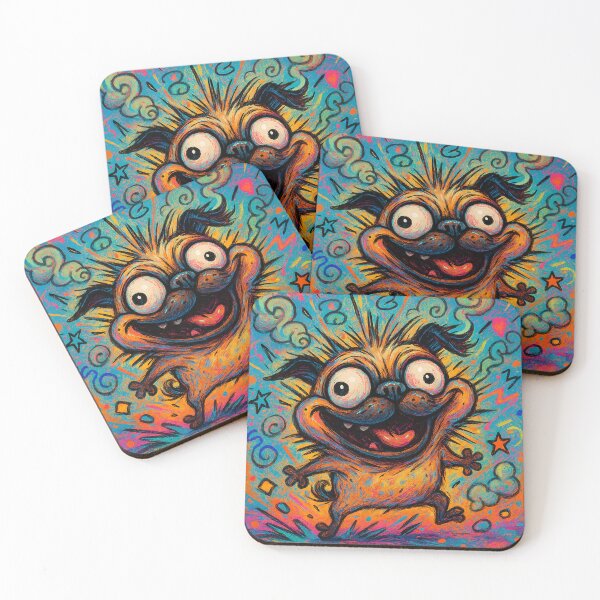 Item preview, Explosive Psychedelic Pug – Vibrant Chaotic Dog Art designed and sold by Darlin8888.