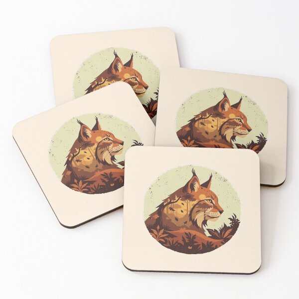 Item preview, Double Exposure Eurasian Lynx Autumn Forest designed and sold by CANDO ART STORE.