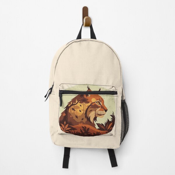 Item preview, Double Exposure Eurasian Lynx Autumn Forest designed and sold by CANDO ART STORE.