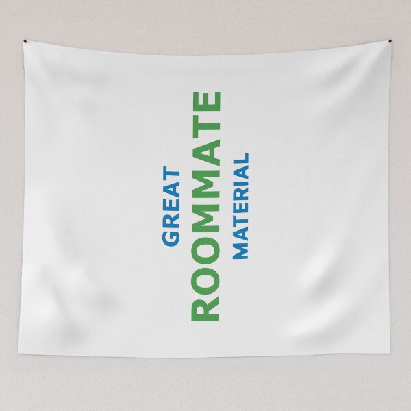 Item preview, Great Roommate Material – Fun Green & Blue Typography designed and sold by RedCircleArt.