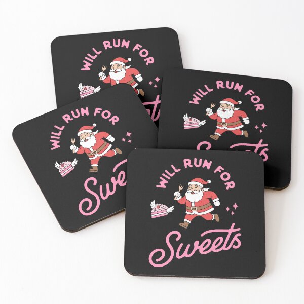 Item preview, Will Run for Sweets - Funny Santa Running and Christmas Cake Lover Design designed and sold by Brogress Project.