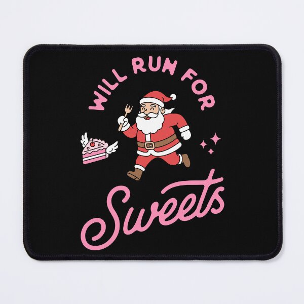 Item preview, Will Run for Sweets - Funny Santa Running and Christmas Cake Lover Design designed and sold by Brogress Project.