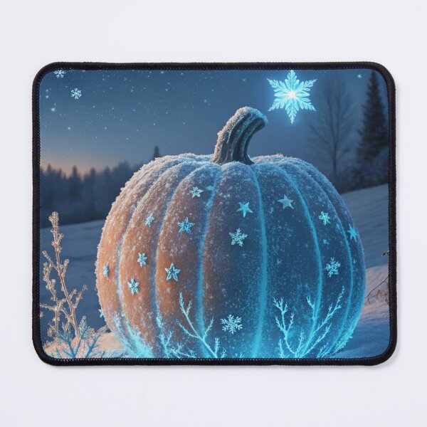 Item preview, Frost Pumpkin | Glowing Blue Frosty Spiritual Artwork designed and sold by AIfolklore.