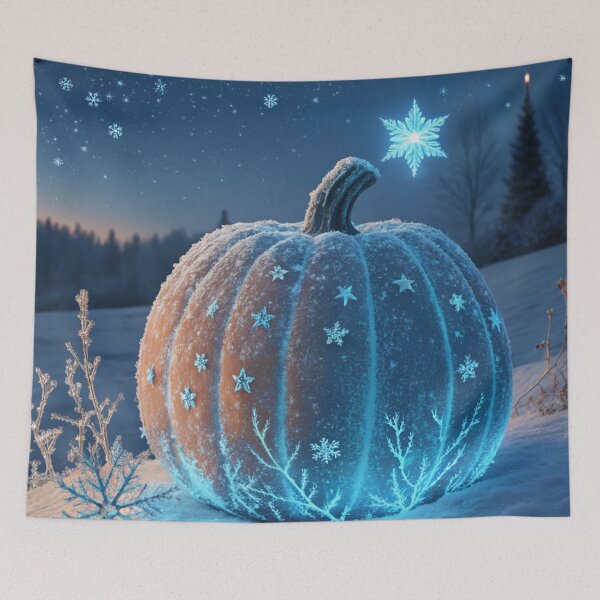 Item preview, Frost Pumpkin | Glowing Blue Frosty Spiritual Artwork designed and sold by AIfolklore.
