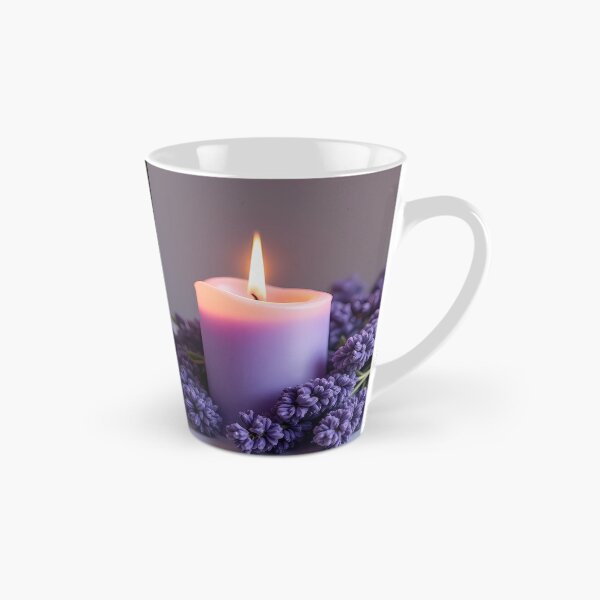 Item preview, Purple candle surrounded by purple blossoms designed and sold by Mianku | Für das Leben.