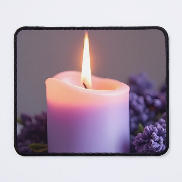 Item preview, Purple candle surrounded by purple blossoms designed and sold by Mianku | Für das Leben.
