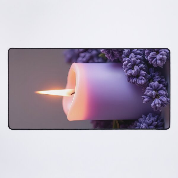 Item preview, Purple candle surrounded by purple blossoms designed and sold by Mianku | Für das Leben.