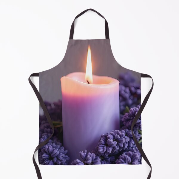 Item preview, Purple candle surrounded by purple blossoms designed and sold by Mianku | Für das Leben.