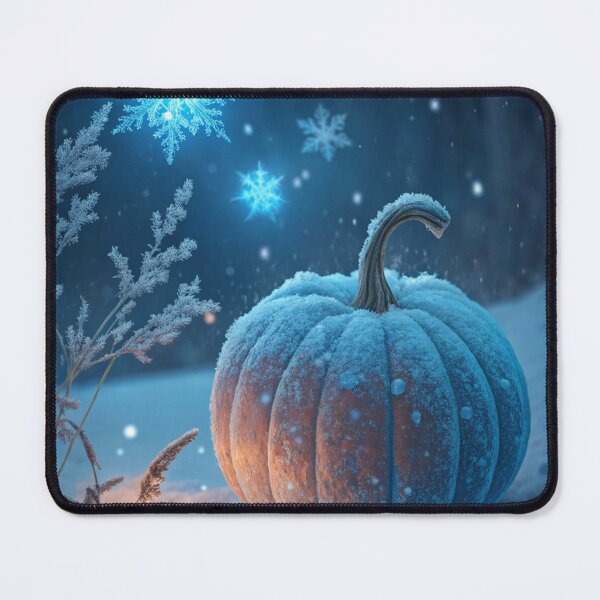 Item preview, Mystical Frost Pumpkin | Glowing Blue Frosty Spiritual Artwork designed and sold by AIfolklore.